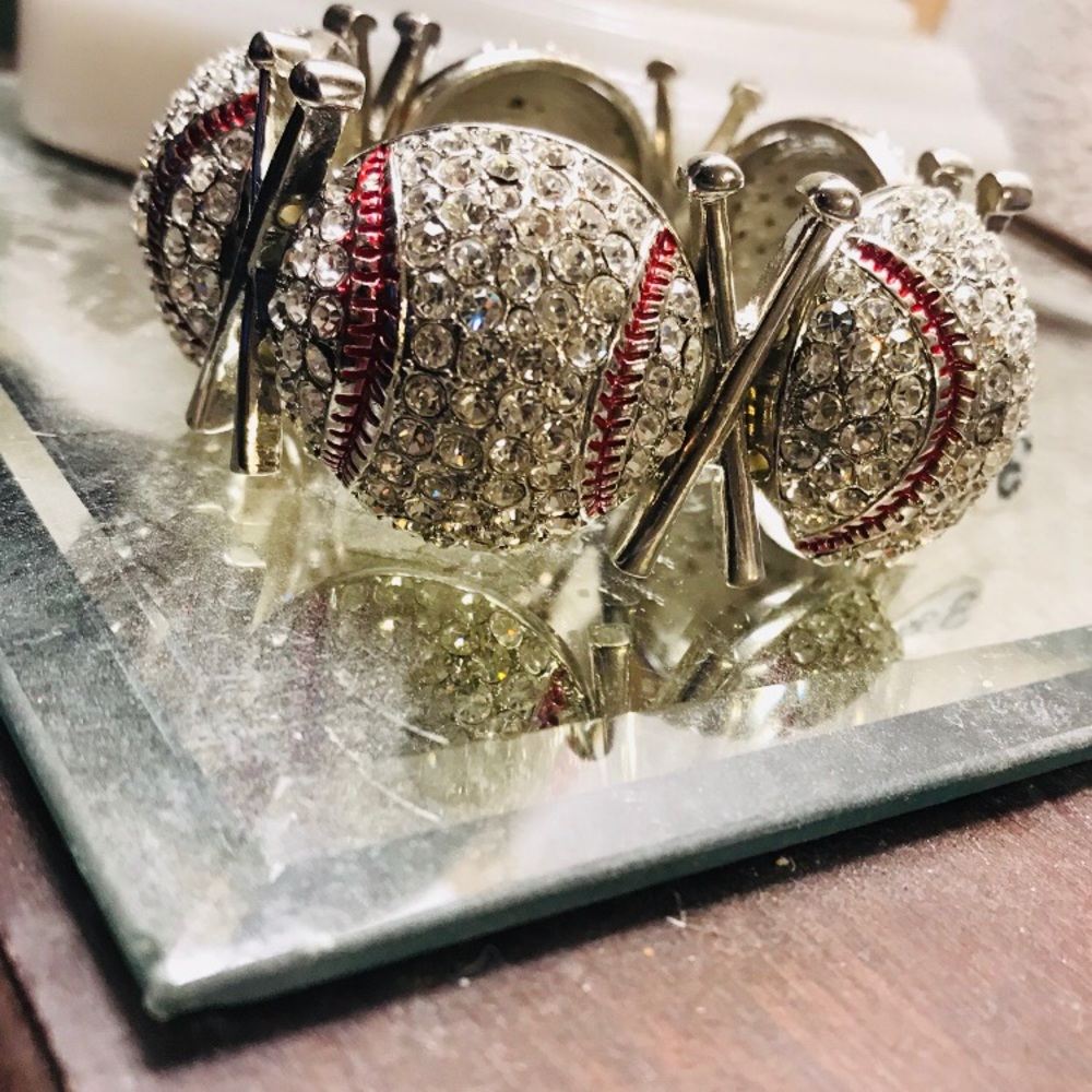 Baseball Rhinestone Bracelet